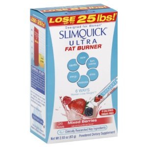 Slimquick Ultra Fat Burner Mixed Berry Powder, 26-Count