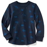 オールドネイビー OLD NAVY/ アニマルプリントワッフルニットティ インクブルー トップス長袖Tシャツ 5歳【並行輸入】