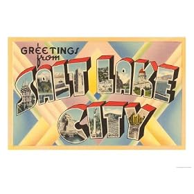 Greetings from Salt Lake City, Utah Travel Giclee Poster Print, 24x18