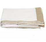White/ taupe tablecloth