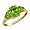 2.11 Ct Genuine Oval Green Peridot Gemstone 10k Yellow Gold Ring