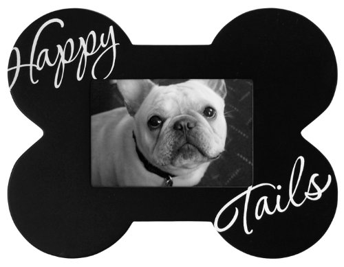 : Malden Black Wood Picture Frame, Happy Tails, 3.5 by 5-Inch