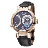 Harry Winston 200-MMTZ39RL-A Premier Excenter Black Dial Leather Mens Two Time Zones, Power Reserve... 