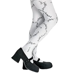 Child White Stitched Pantyhose