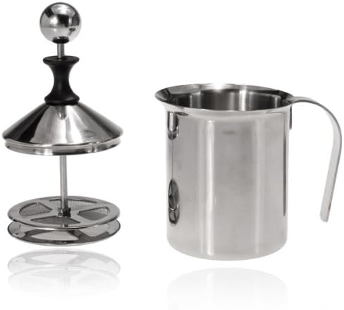 DimsumShop 400ML Stainless Steel Pump Milk Frother Coffee Creamer Double Froth