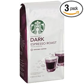 Starbucks Espresso Roast Coffee, Ground, 12-Ounce Bags (Pack of 3)