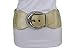 TFJ Women Fashion Wide Western Belt Hip High Waist Stretch Waistband Bling Buckle S M Gold