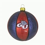 Gonzaga Bulldogs 3.5 Collegiate Glass Basketball Holiday Ornament - NCAA College Athletics