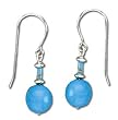Liquid Solid Sterling Silver Turquoise Earrings