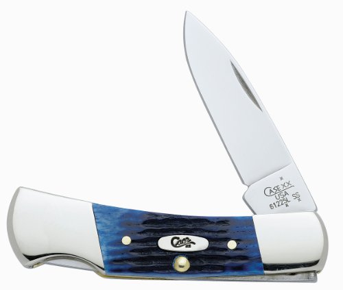 Case Cutlery 3210 Case Lockback Pocket Knife with Stainless Steel Blade Blue Bone