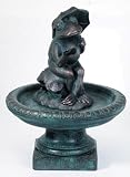 Frog Birdbath Garden Sculpture / Ornament - Vert-de-Gris
