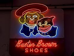 A Step Back in Time - Buster Brown Shoes Neon - Classic 16"x20" Photographic Print by Carol M. Highsmith