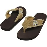 NBA Utah Jazz Unisex Frayed Flip Flops - Khaki (Small)