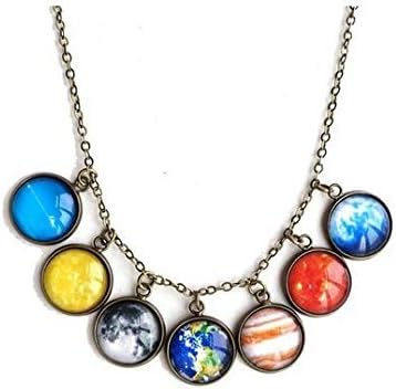 Solar System Necklace,space,planet Necklace,statement Necklace,galaxy Necklace,glass Dome,birthday Gift
