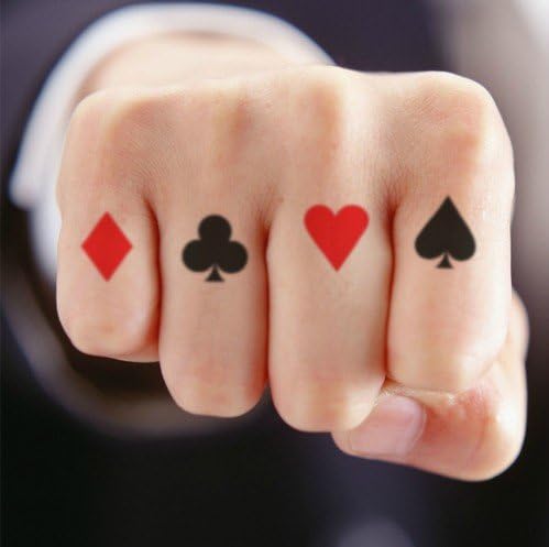 Poker Design Fashion Temporary Tattoo Sticker Stamp Kit ZX-028