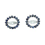 0.89CTW 14K White Gold Genuine Blue Sapphire Round Shaped Earrings Jacket