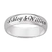 Personalized 5mm. Sterling Silver Band with Message Outside