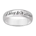 Personalized 5mm. Sterling Silver Band with Message Outside