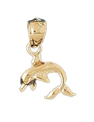 Dazzlers Solid 14 karats gold Dolphin Charm Pendant Available in three colors from jewelsberry (weights: 0.9 grams only)