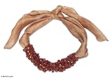 Pearl and jasper choker, 'Chocolate Sophistication' 1.2