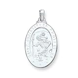 14k White Gold Saint Christopher Medal Pendant