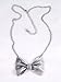 Adorable New Silver Tone Bow Tie Bowtie Necklace Retro Look
