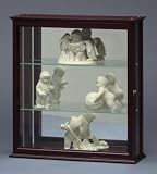 Review   / Cherry Wood Wall Mount Collectible Curio Cabinet Display Case