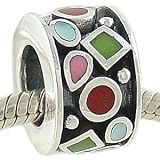 Bold Sterling Silver and Colored Stone Bead fits Pandora Chamilia Biagi Charm Bracelet GIFT BOXED