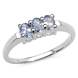 0.50 Carat Genuine Tanzanite Sterling Silver Ring