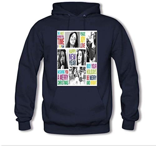 SHSUE Men's Fifth Harmony Printed Cotton Hooded Sweatshirt Medium Blue