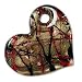 Murano Style Glass Red Gold & Black Foil Heart Angled Pendant