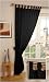 Kitchen & Housewares : Simplicity Black 100% Cotton 66in x 90in Tab Top Panel Including Tieback
