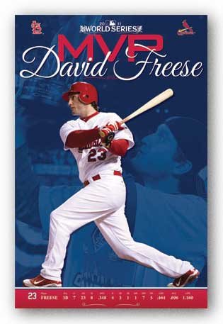 (22x34) St Louis Cardinals David Freese 2011 World Series MVP Sports Poster Print