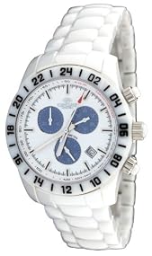 Oniss Men's White Ceramic Sports Chronograph Watch #ON619-M72 (Blue Sub Dials)