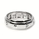 STERLING SILVER RING - Moons and Stars 7mm