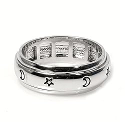 STERLING SILVER RING - Moons and Stars 7mm