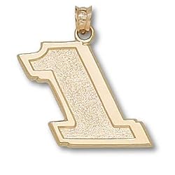 Driver Number 1 Large 7/8" Charm/Pendant -14K/10K, Stainless Steel or Gold Plated