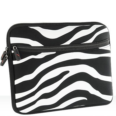 ACER ASPIRE ONE 532h - P531h - 531h - D250 - D150 Black White ZEBRA EXOTIC Soft Neoprene SLEEVE CASE Cover Pouch Carrying Bag