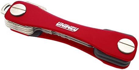 UniWey Compact Key Holder Organizer ,Replacement for Key Chain Key Ring,Smart key,Extended,2-15 keys (Red)