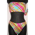 Juniors Bandeau Top Modified Bottom Swimsuit - Multi Plaid