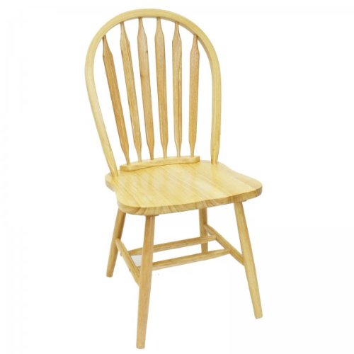 Solid Wood Windsor Arrow Back Chair - Single (Natural) (38H x 19W x 20D)