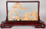 Unique Graduation Gift Idea for Him - 16" Ming Chinese Palace & Swan Oriental Cork Carving
