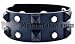 BLACK BRACELET WITH TWO ROWS OF BLACK STUDS AND GEMS