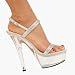 6 Inch Sexy Bridal Shoe High Heel Platform Shoe Slingback With Rhinestones CLEARANCE