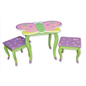 Trend Lab 100227 Baby Butterfly Purple Kids' Table and Stool Set