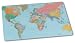 Kitchen & Housewares : Durable World Map Desk Mat PVC Non-slip Base W600xD400mm - Ref 7211/19