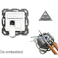 Netzwerkdose Cat6 doppelt, geschirmt, Unterputz, UPEK De-Embedded - Netzwerk Wanddose mit LSA Anschluss Kabelzuf�hrung oben/ unten