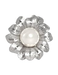 Sterling Silver Italian Flower Ring with Swarovski Pearl