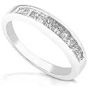 1/3ct 14k White Gold Princess Cut Diamond Band (HI/I1)