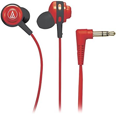 Audio-Technica ATH-COR150 Core Bass In-Ear Headphones - Stereo - Red - Mini-phone - Wired - 16 Ohm - Earbud - Binaural - 3.94 ft Cable